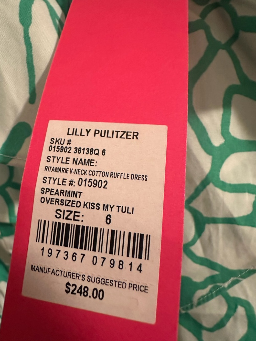 Lilly Pulitzer RITAMARIE V-NECK COTTON RUFFLE DRESS - Picture 7 of 7